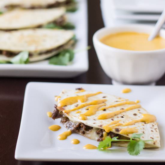 Philly Cheesesteak Quesadillas - Recipe photo by culinaryhill