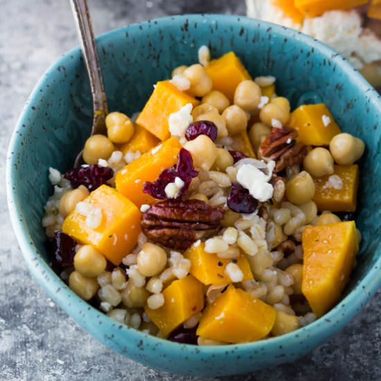 Chickpea Butternut Squash Barley Lu - Recipe photo by sweetpeasandsaffron