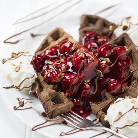 Black Forest Waffles - Recipe photo by crumbkitchen