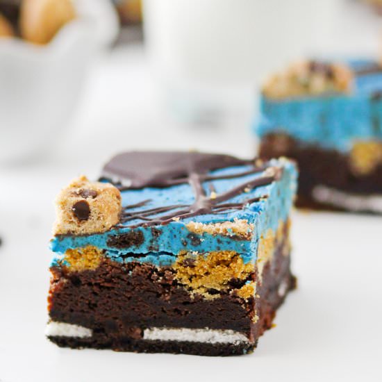 Cookie Monster Brownies - Recipe photo by FoodFanatical