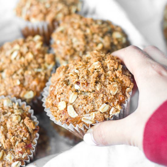 Leftover Cranberry Sauce Muffins - Recipe photo by aheadofthyme