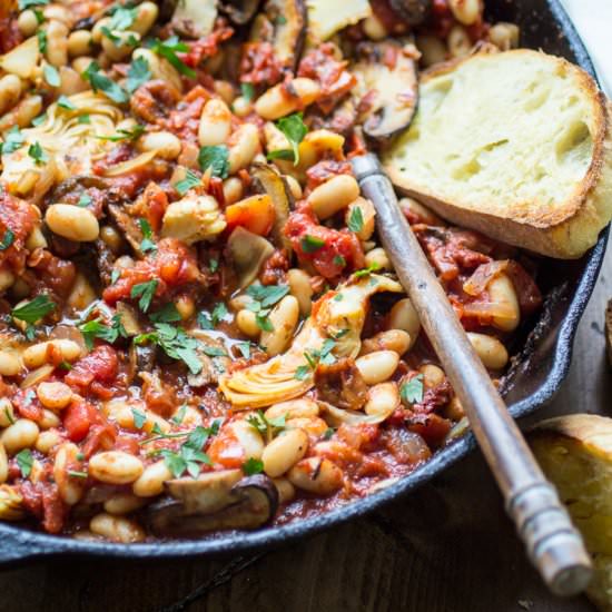 Tuscan White Bean Skillet - Recipe photo by thewanderlustkitchen