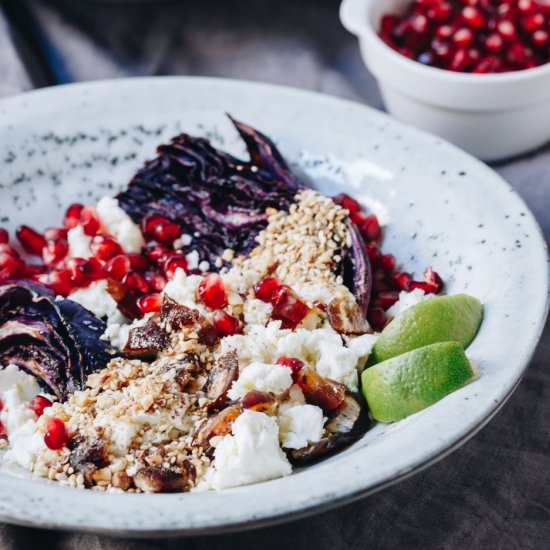 Baked Red Cabbage Salad with Dukkah - Recipe photo by VibrantFoodStories