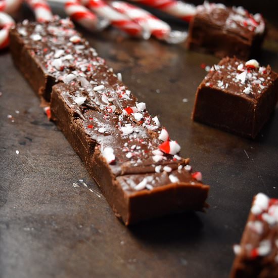 Marshmallow Peppermint Fudge - Recipe photo by shelovesbiscotti
