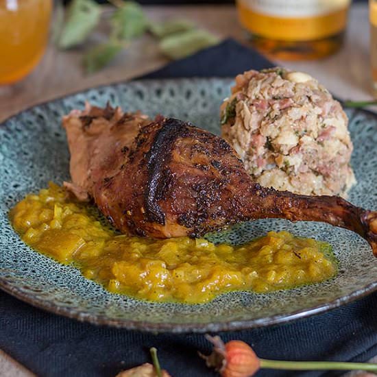 Grilled goose with dumpling - Recipe photo by stylish living