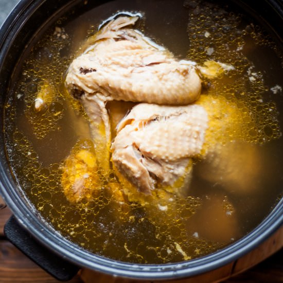 Chicken Soup/Stock with Mushroom - Recipe photo by addalittlelove