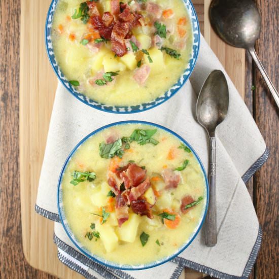 Creamy Ham & Potato Soup - Recipe photo by missinthekitchen