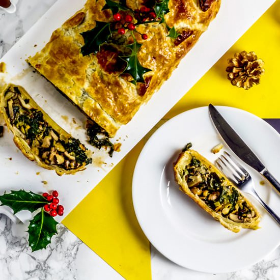 Vegetarian Mushroom Wellington - Recipe photo by VegDept.