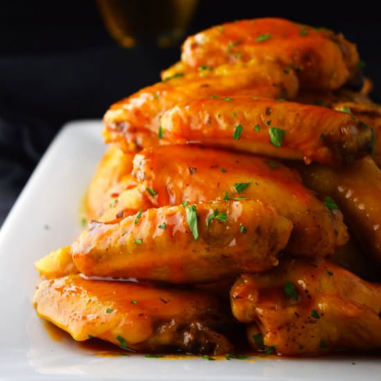 Crispy Baked Honey Buffalo Wings - Recipe photo by Kitchen Swagger