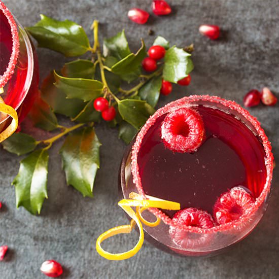 Pomegranate Prosecco Cocktail - Recipe photo by justalittlebitofbacon