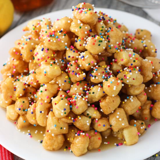 Struffoli - Recipe photo by mysequinedlife