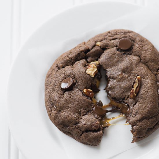 Double Chocolate Turtle Cookies - Recipe photo by crumbkitchen