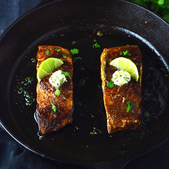 Blackened Salmon with Cilantro - Recipe photo by Kitchen Swagger
