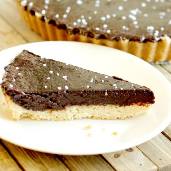 Dark Chocolate Shortbread Tart - Recipe photo by gutsyglutenfreegal