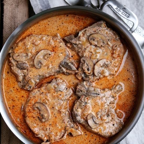 Creamy Cajun Pork Chops - Recipe photo by the hungry bluebird
