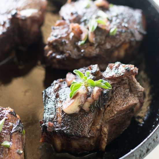 Pan Seared Lamb Chops w/ Red Wine - Recipe photo by whitbitskitchen