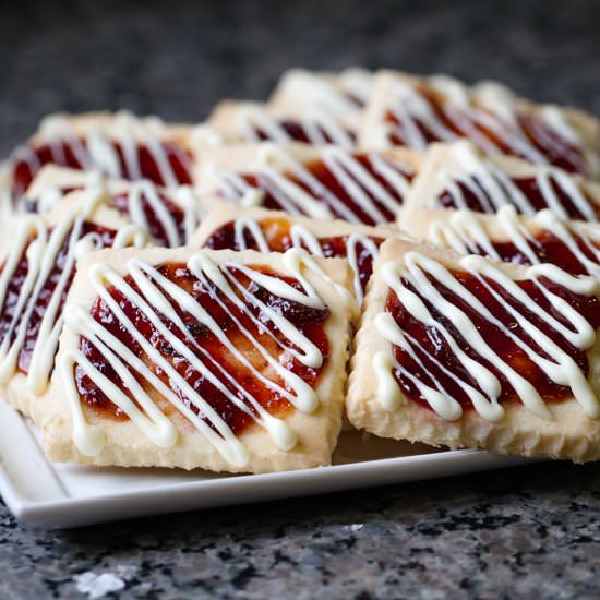 Buttery Shortbread Jam Bars - Recipe photo by TheKitchenWhisperer