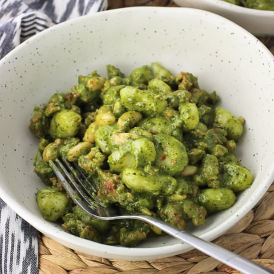 Creamy Pesto Gnocchi - Recipe photo by mysequinedlife