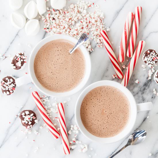 Spiked Peppermint Mocha Hot Cocoa - Recipe photo by goodlifeeats