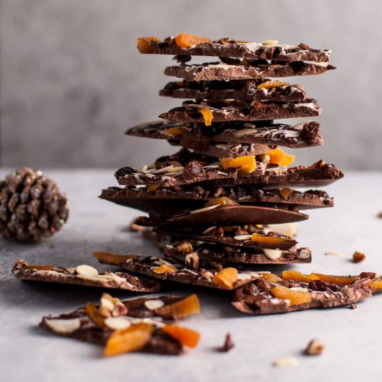 Fruit and Nut Chocolate Bark - Recipe photo by saltandlavender
