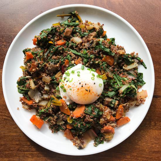 Red Quinoa Plate with Chard - Recipe photo by alldayieatblog
