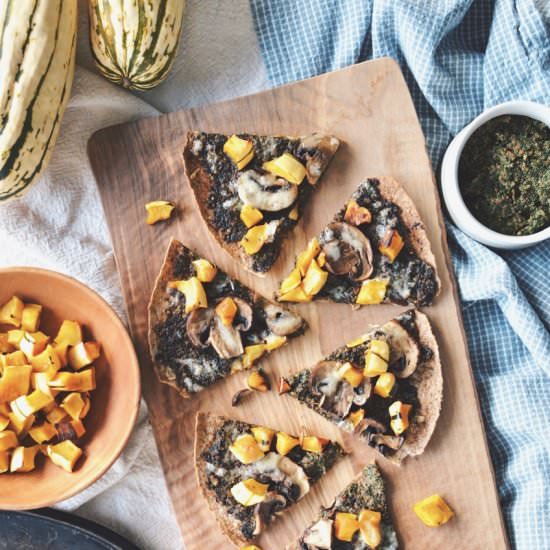 Kale Pesto Tortilla Pizza - Recipe photo by HapaWay