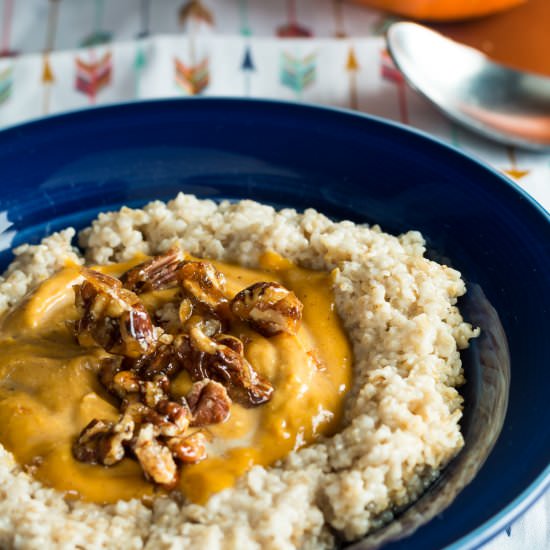 Pumpkin Spice Oatmeal - Recipe photo by thewhiteradish