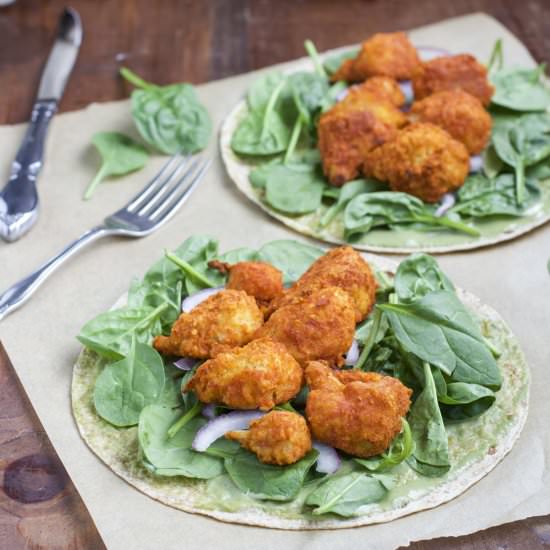 Bomb Ass Buffalo Cauliflower Tacos - Recipe photo by Stacey Homemaker