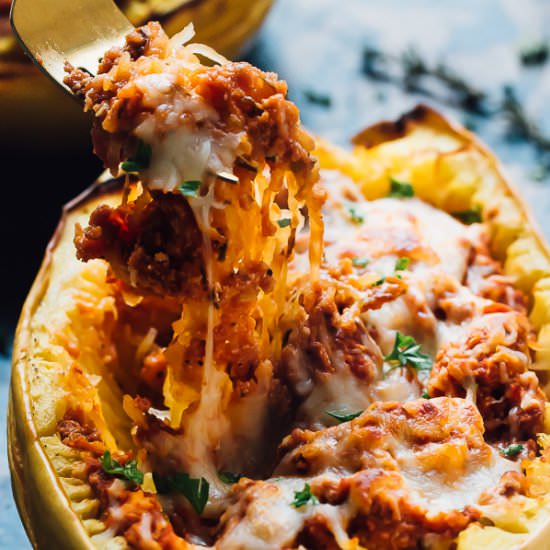 Spaghetti Squash Lasagna Boats - Recipe photo by jessicainthekitchen