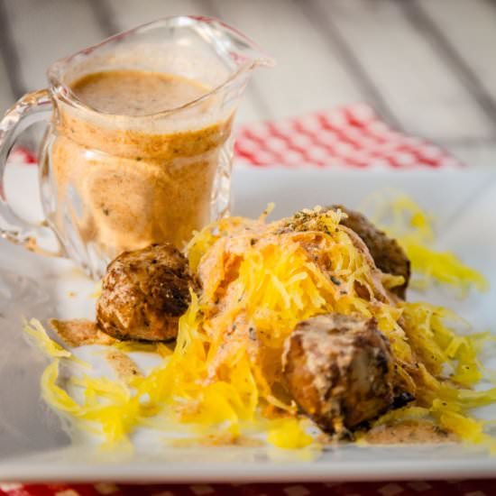 Spaghetti Squash & Meathballs - Recipe photo by Sweet Tea Sweetie