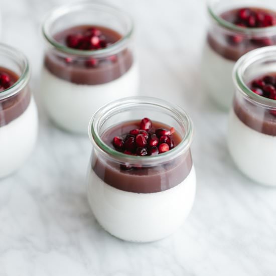 Pomegranate Panna Cotta - Recipe photo by Downshiftology