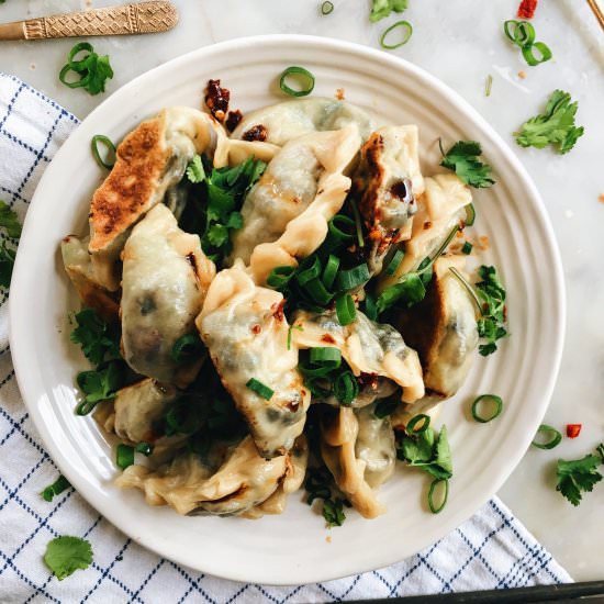 Mushroom and Spring Onion Dumplings - Recipe photo by thehealthyhunter