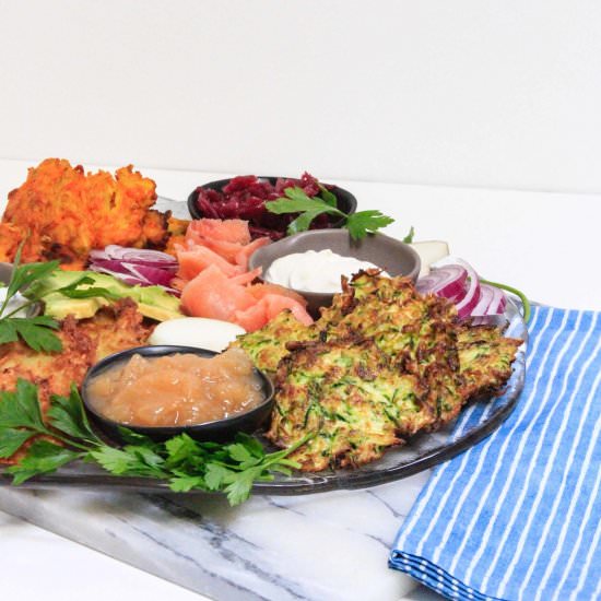 Holiday Latke Platter - Recipe photo by alittlegathering