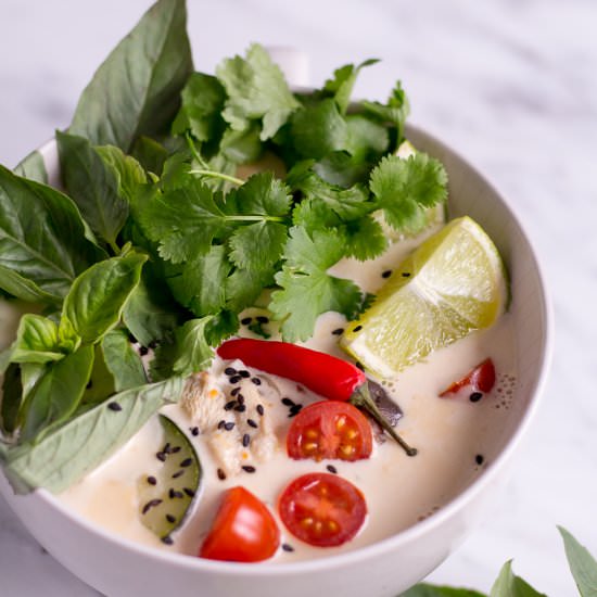 Thai Coconut Soup (Tom Kha Veggie) - Recipe photo by Heavenlynn Healthy