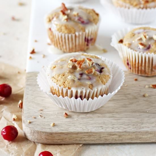 cranberry eggnog muffins - Recipe photo by Cook Nourish Bliss