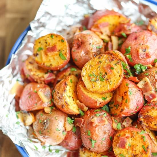 Potato and Bacon Foil Packets - Recipe photo by damndelicious