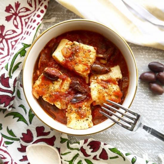 Poached Halibut San Marzano Tomato - Recipe photo by perchancetocook.com