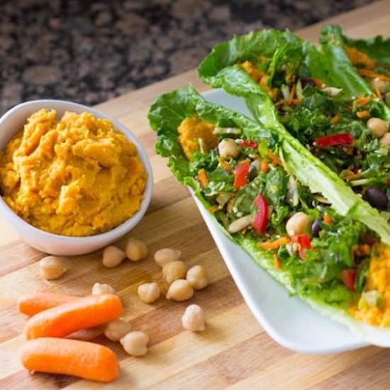 Curry Carrot Chickpea Hummus - Recipe photo by TheWateringMouth