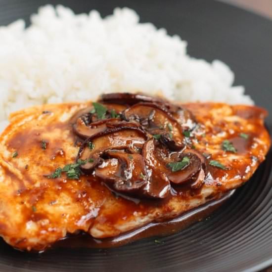 Balsamic Chicken with Mushrooms - Recipe photo by Chef in the Burbs