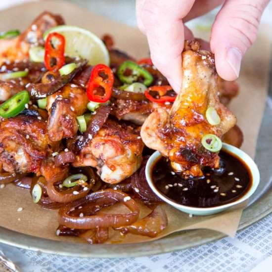 Sticky Asian Chicken Wings - Recipe photo by Fuss Free Flavours