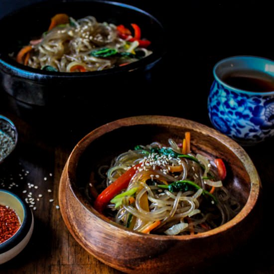 Korean Glass Noodles (Jap Chae) - Recipe photo by pupswithchopsticks