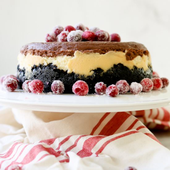 Triple Chocolate Layered Cheesecake - Recipe photo by tidbits-cami.com