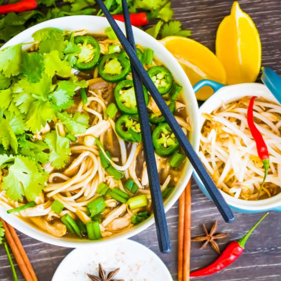 Spicy Chicken Pho Bowl - Recipe photo by My Digital Kitchen