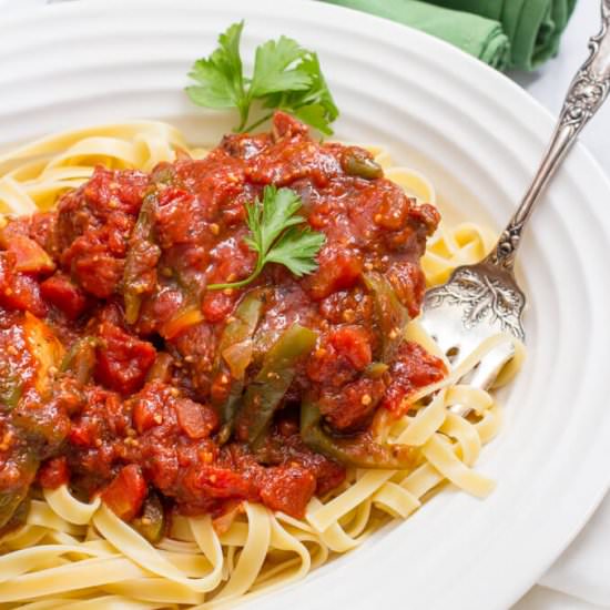 Italian slow cooker pork chops - Recipe photo by Family Food on the Table