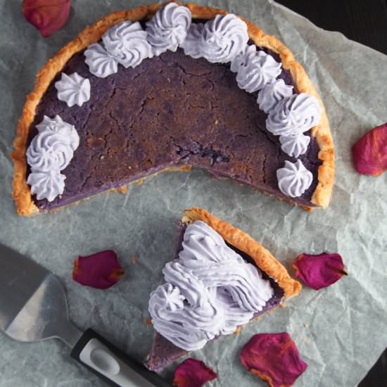Ube Custard Pie - Recipe photo by Woman Scribbles