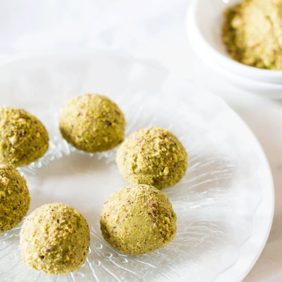 White Chocolate Pistachio Truffles - Recipe photo by Whole Food Bellies