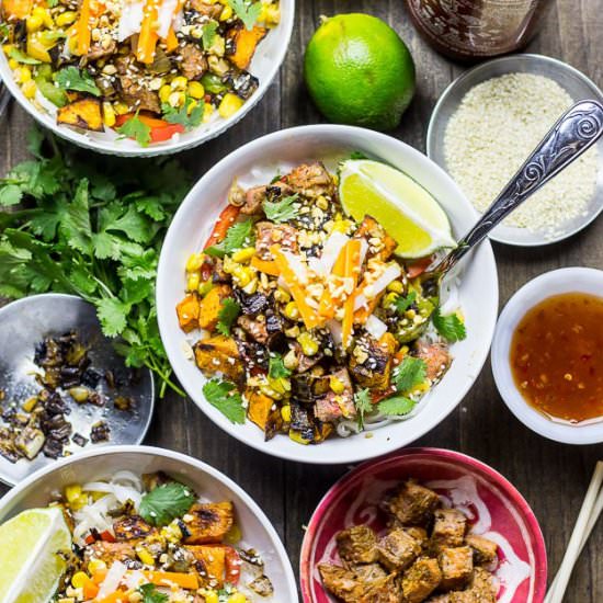 Lemongrass Steak Noodle Bowls - Recipe photo by thegirlonbloor