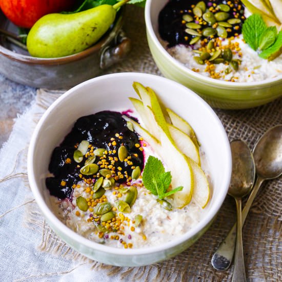 Ginger Spiced Apple Bircher Muesli - Recipe photo by Nourish Everyday