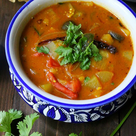 Udupi Sambar – Lentil Soup - Recipe photo by clovesandcaramel
