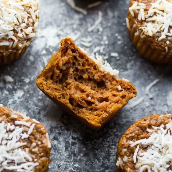 Coconut Carrot High Protein Muffins - Recipe photo by sweetpeasandsaffron